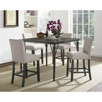 keaton square fixed counter height table chairs greyleigh haysi wood counter height piece dining set with fabric nailhead chairs room sets walmartcom keaton square fixed counter height table chairs greyleigh haysi wood counter height piece dining set with fabric nailhead chairs room sets walmartcom